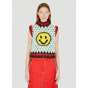 Meryll Rogge Smiley Crocheted Cotton-Blend Sweater Vest - M Mint